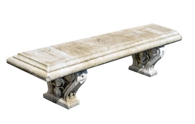 Lot 565 - Large Italian-style carved white marble garden seat