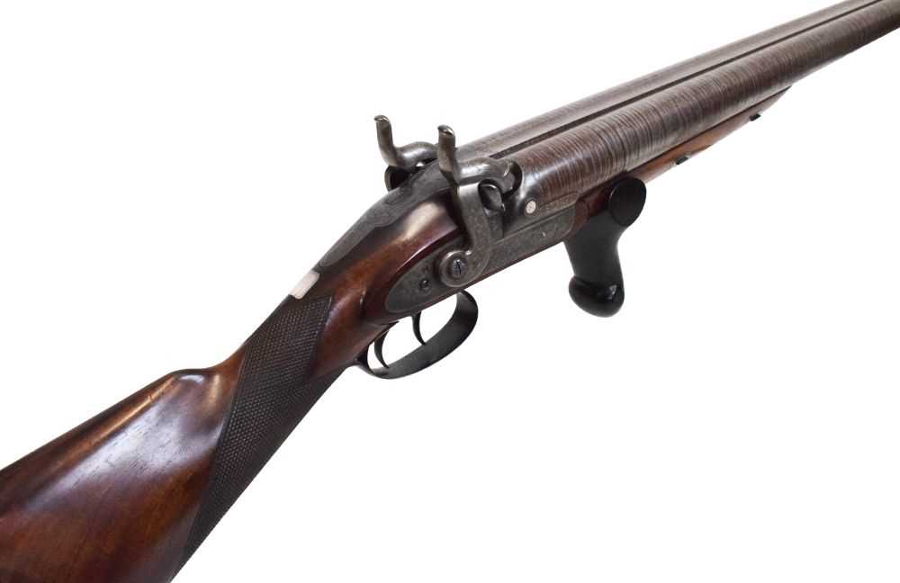 Lot 224 - Westley Richards - Double-barreled percussion bank gun of large proportions