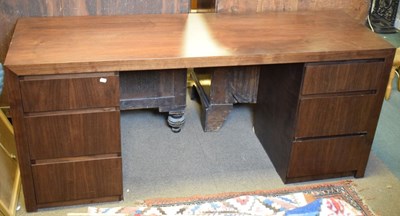 Lot 693 - Modern laminate kneehole office desk