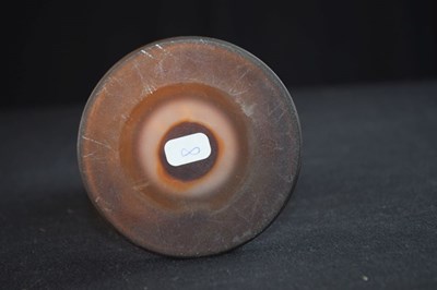 Lot 317 - Galle cameo vase - amber glass overlaid on frosted peach body, cut with grape and vine