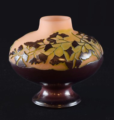 Lot 313 - Galle cameo glass squat vase