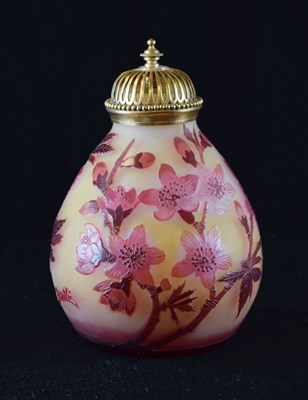 Lot 298 - Galle cameo glass vase with brass cover