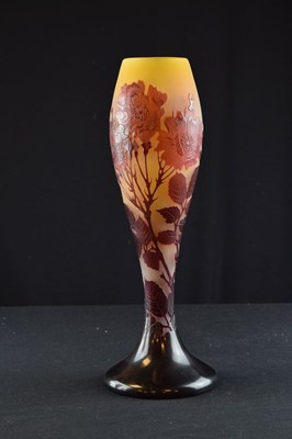 Lot 304 - Large Galle cameo glass vase or lamp base