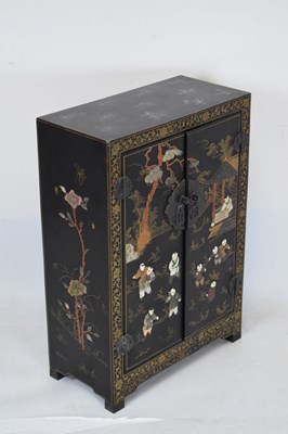 Lot 486 - Early 20th Century Japanese black lacquered cabinet