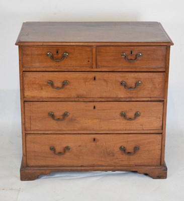 Lot 503 - George III mahogany chest of two short over three long drawers