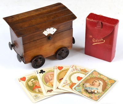 Lot 176 - Novelty playing card box - Railway tender