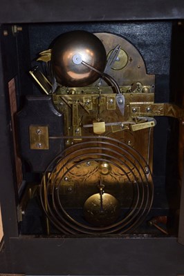 Lot 462 - Victorian ebonised triple fusee table clock