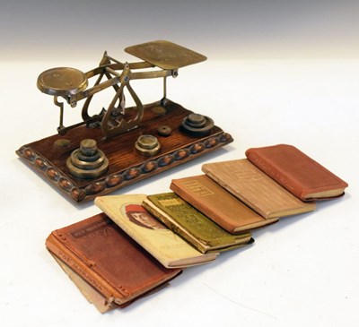 Lot 349 - Postal letter scales and weights plus small collection of miniature books