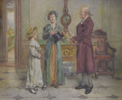 Lot 413 - George Goodwin Kilburne RI (British 1839 - 1924) - Watercolour - 'Sunday Morning'