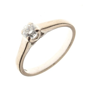 Lot 1 - Diamond single stone 18ct white gold ring
