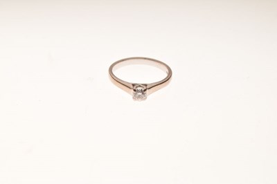 Lot 1 - Diamond single stone 18ct white gold ring