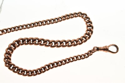 Lot 76 - 9ct rose gold watch chain and 9ct gold oval locket