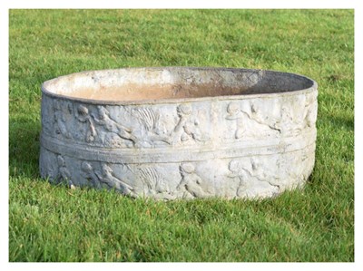 Lot 662 - Lead circular garden planter or jardiniere