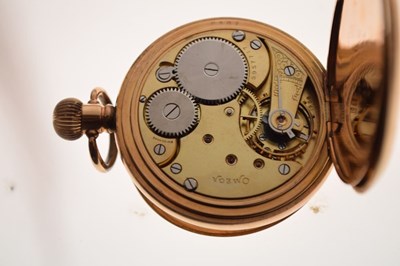 Lot 119 - Gentleman's Omega half hunter gold-plated pocket watch