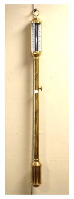 Lot 536 - Reproduction brass gimbal-mounted ships barometer