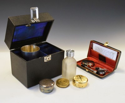 Lot 363 - Two silver plated travel communion sets