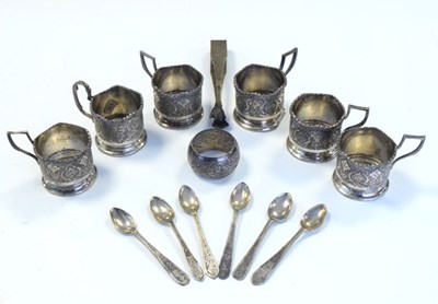 Lot 203 - Quantity of Middle Eastern white metal items