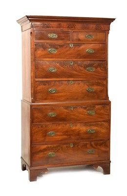 Lot 623 - Early 19th Century mahogany-veneered chest-on- chest or tallboy