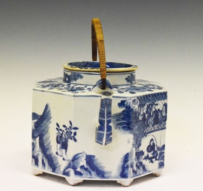 Lot 297 - 19th Century Chinese blue and white octagonal teapot and cover