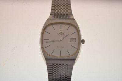 Lot 100 - Omega - Gentleman's De Ville Quartz stainless steel cased wristwatch