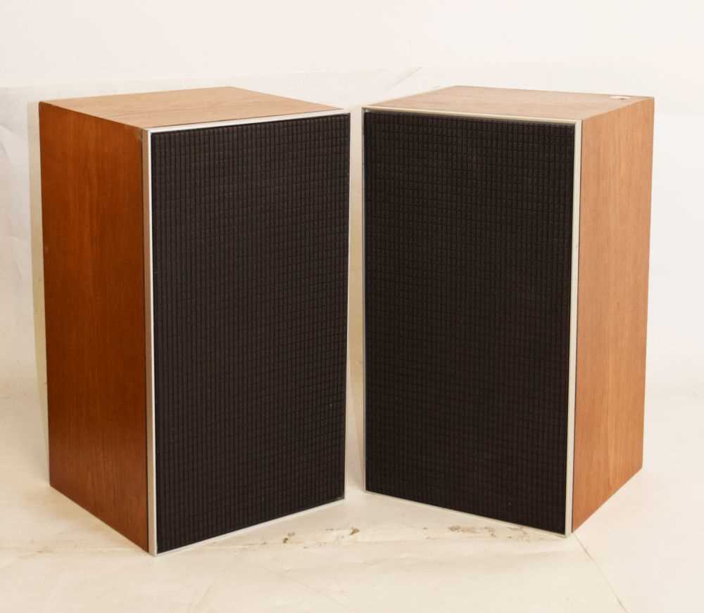 Lot 793 - Pair of teak Leak 'Sandwich 250' speakers