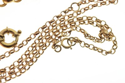 Lot 79 - Belcher-link chain, stamped '9ct' and a belcher-link link bracelet