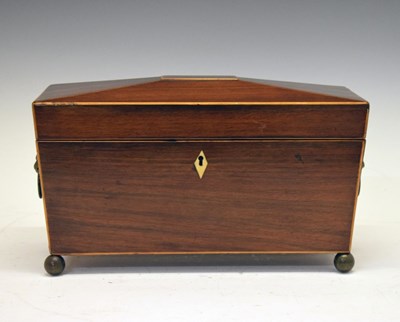 Lot 323 - Regency mahogany sarcophagus tea caddy