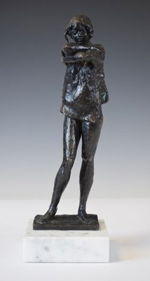 Lot 190 - Kenneth Carter - 20th Century - Bronze figure of a girl undressing