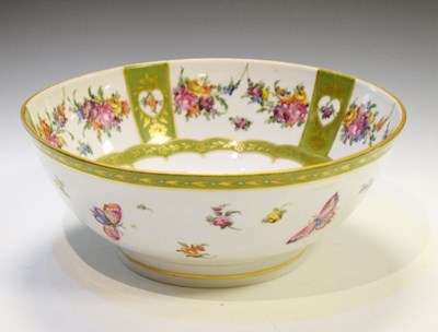 Lot 427 - French porcelain footed bowl painted and gilded with butterflies and floral garlands