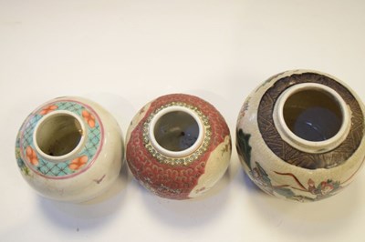Lot 487 - Three Oriental ginger jars with covers