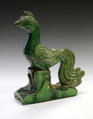 Lot 426 - Chinese provincial green-glazed pottery roof tile