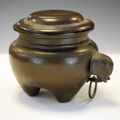 Lot 391 - Chinese bronze tripod incense burner