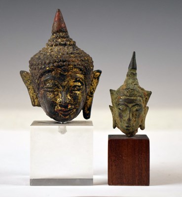 Lot 253 - Two early Sukhothai-style bronze busts of Buddha