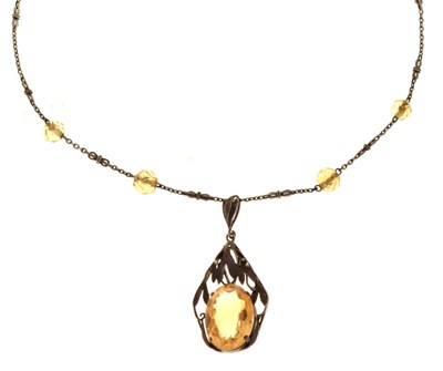 Lot 66 - Citrine pendant, attributed to Bernard Instone