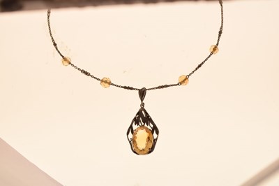Lot 66 - Citrine pendant, attributed to Bernard Instone