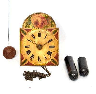 Lot 552 - Black Forest painted wooden wall clock