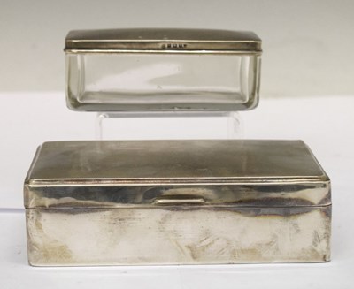 Lot 165 - George V silver table-top box and a George VI silver-lidded glass dressing table jar