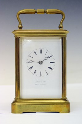 Lot 546 - Le Roy & Fils - Late 19th Century French brass-cased two train carriage clock