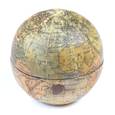 Lot 157 - Late 19th Century terrestrial pocket globe and portable inkwell