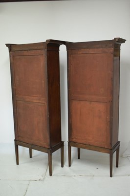 Lot 560 - Pair of early 19th Century glazed mahogany bookcase section on later stands