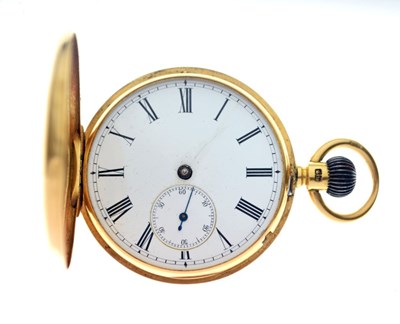 Lot 61 - Victorian 18ct gold half-hunter pocket watch