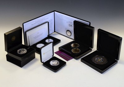 Lot 234 - Quantity of silver proof commemorative coins, and a 2017 1oz Krugerrand