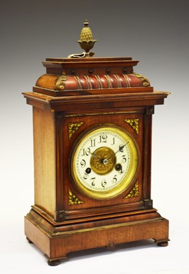 Lot 540 - Early 20th Century German walnut mantel clock