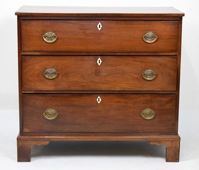 Lot 624 - 19th Century mahogany chest of three drawers