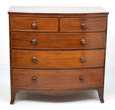 Lot 597 - Mid Victorian mahogany bowfront chest of drawers