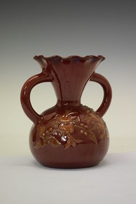 Lot 420 - Elton Ware (Clevedon) pottery twin-handled vase