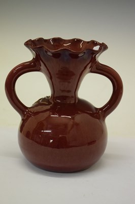 Lot 420 - Elton Ware (Clevedon) pottery twin-handled vase