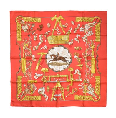 Lot 205 - Hermes Paris - Lady's red square silk scarf