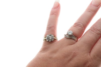 Lot 10 - Victorian nine stone diamond cluster ring