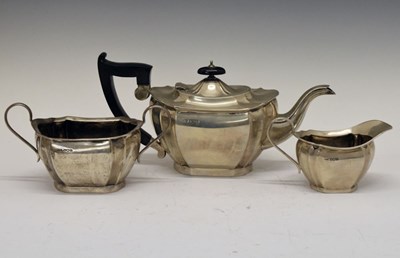 Lot 149 - George V three-piece silver tea set